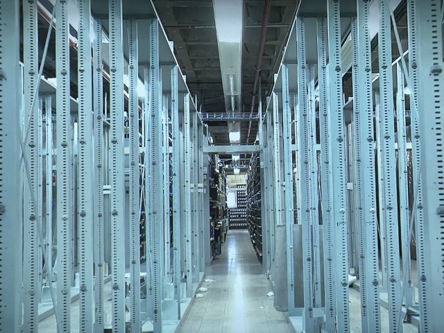 מדפי הספרייה הישנה ריקים, תיעוד של הדסה גולדויכט