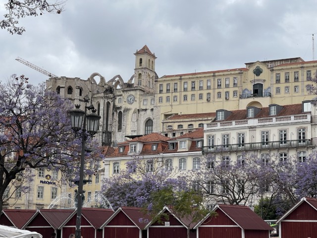 Historic and modern architecture around Rossio Square
